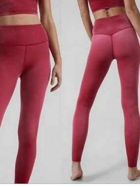 Athleta Berry Pink Elation Velvet Tight Leggings Size Medium